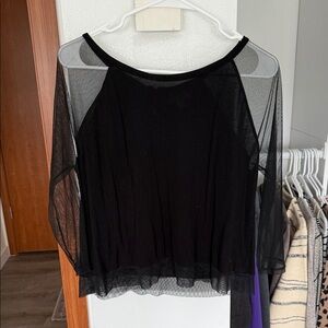 American Eagle Outfitters Black Sheer Blouse